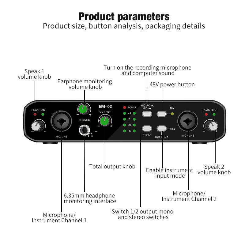 Shure Mic Sm58 - Audio Interface Met Microfoon 48V Voorversterker