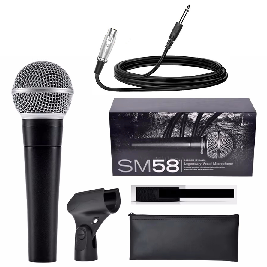 Shure Mic Sm58 - Karaoke Dynamische Microfoon Professionele bedrade microfoon